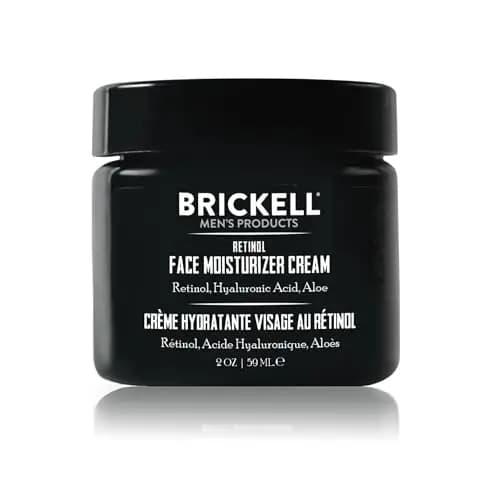 Brickell Men's Crema Hidratante Facial con Retinol para Hombres, Natural y Orgánica, Crema de Noche Facial Antiarrugas con Retinol y Acido Hialurónico, Sin Fragancia, 59 ml