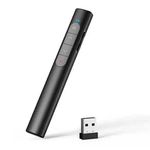elzle Mando a Distancia para presentación, 2,4 GHz, con Receptor USB, hipervínculo y Control de Volumen para Mac, PC, Ordenador portátil