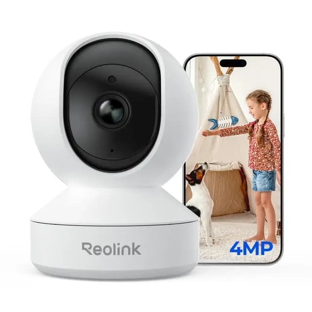 Reolink 2K Camara Vigilancia WiFi Interior, 360° View, Seguimiento Automático, Visión Nocturna, Camara Vigilancia Domicilio WiFi con Detección Inteligente, Audio Bidireccional, Baby Monitor, E1 4MP