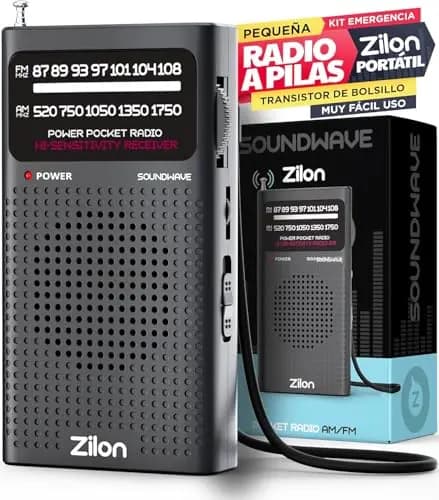 ZILON Transistor Radio a Pilas Pequeña Portatil Analogica Kit Emergencia FM Am Entrada Auriculares de Bolsillo Simple Personas Mayores Numeros Grandes para Facil Vision Muy Potente AA - MASVENDIDA