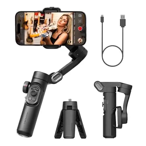 AOCHUAN Estabilizador de cardán Smartphone Phone Video: Estabilizador de Phone Cardán Smartphone Plegable 3 Ejes Portátil Gimbal TikTok Youtube Vlog Grabación, Smart XE