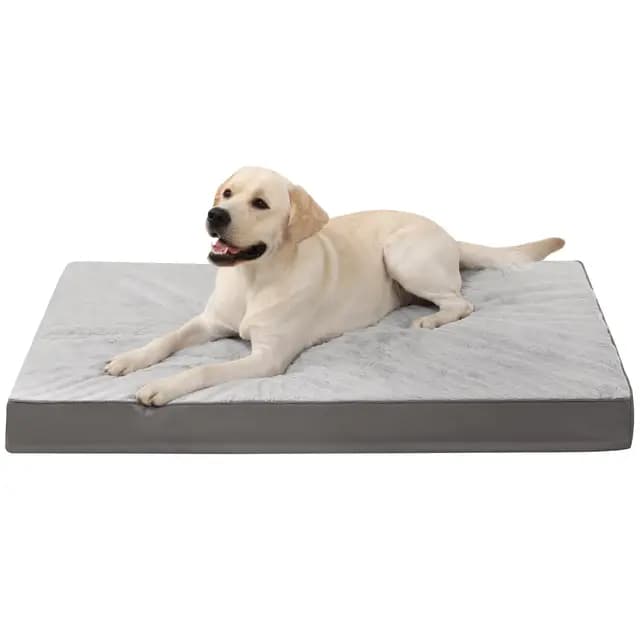 KSIIA Ortopédica Cama para Perros Grande y Medianos, 90x57cm Colchón Perro de Doble Cara, Colchoneta Perro Lavable, Cojín Mascota Desenfundable Impermeable, Dog Bed Gris