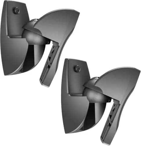 Vogel's VLB 500 Soporte de Pared Universal para Altavoces, Giratorio hasta 180º, Inclinable hasta 20º, Premontado, Máx. 5 kg, Negro (2X)