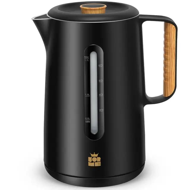 ForMe Hervidor Eléctrico Acero Inoxidable, 1,7L Tapa Extraíble, Indicadores Nivel de Agua, Doble Pared, Interior de Inoxidable, Protección Contra Ebullición en Seco, Apagado Automático, Libre de BPA