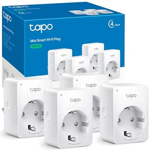 Tapo P100 (4 paquetes) – Mini enchufe inteligente Wi-Fi, óptimo para programar encendido/apagado y ahorrar energía, no necesita concentrador, compatible con Alexa y Google Home
