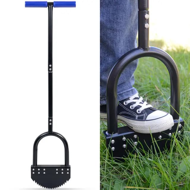 Bordeadora de Jardín 104 cm con Llama de Acero a Resorte, Mango Largo de Goma, Platina Ancha, Acero de Manganeso Resistente al Óxido, Bordeador Media Luna para Jardín