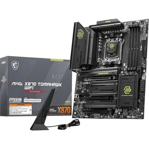 MSI mag X870 Tomahawk WiFi Placa Base, ATX - Soporta procesadores AMD Ryzen 9000/8000 / 7000, AM5-80A SPS VRM, DDR5 Memory Boost 8400+MT/s (OC), PCIe 5.0 x16 & 4.0 x16, M.2 Gen5, Wi-Fi 7, 5G LAN