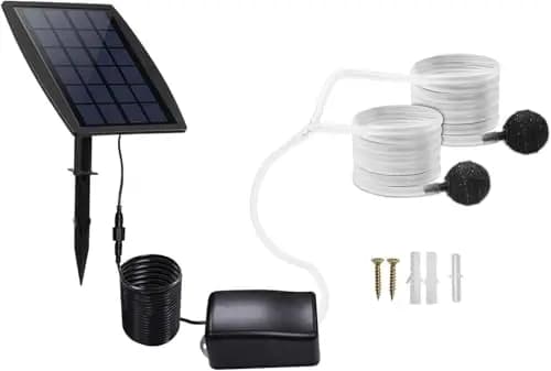 Bomba De Oxígeno Solar, 2,5 W, 6 V, Aireador Solar Para Estanque, 3 Modos De Trabajo, Con Batería De 2200 mAh, Silenciosa Y Ajustable, Para Acuario, Color Negro