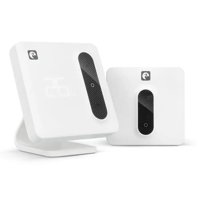Garza Smart - Termostato Wi-Fi Inteligente para Caldera y Calefacción, con Adaptador, Medidor Consumo, Control táctil, Detección Ventanas Abiertas, Control App y Voz, Alexa/Google, 401367G