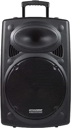 DYNASONIC Dynapro Altavoz Autoamplificado Potente 15"/1000W, Altavoz Bluetooth Portátil 2 Micrófonos, Sistema PA, TWS, USB/SD y Batería Larga Duración. Ideal para Exterior