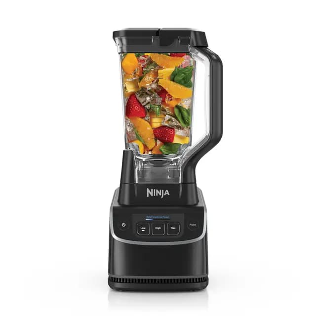 Ninja Batidora de jarra, 3 ajustes de velocidad, modo manual Pulse (Pulso), jarra grande de 1,9 l de capacidad máxima para líquidos, prepara smoothies, salsas y mucho más, Negro BP201EU