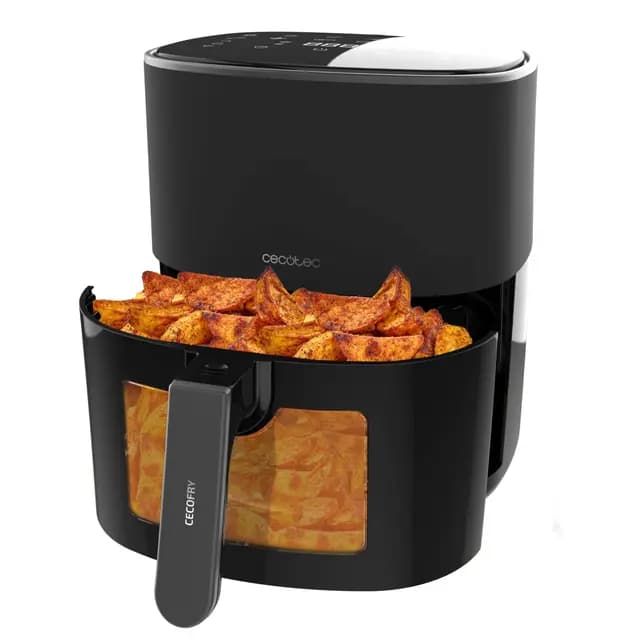 Cecotec Freidora de Aire sin Aceite 6,5L con Ventana Cecofry Fantastik Window 6500 Plus. 1700W, Tecnología PerfectCook, 12 Menús, Termostato 80-200ºC, Timer 60min, Protección Sobrecalentamiento