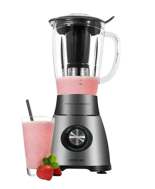 Cecotec Batidora de Vaso Power Black Titanium 2500MAX Pro. 1800W, 22000 RPM, 6 Cuchillas Titanio, Jarra Termorresistente 1.8L, 5 Velocidades, Turbo, Filtro Licuado, Metaluxe, Cierre Hermético – Imagen 1