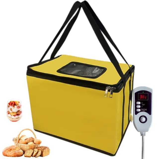 Caja de fermentación para pan con calefacción, armario plegable de temperatura ajustable y temporizador, caja para hornear pan, yogur, natto y jabón hecho a mano, 40 x