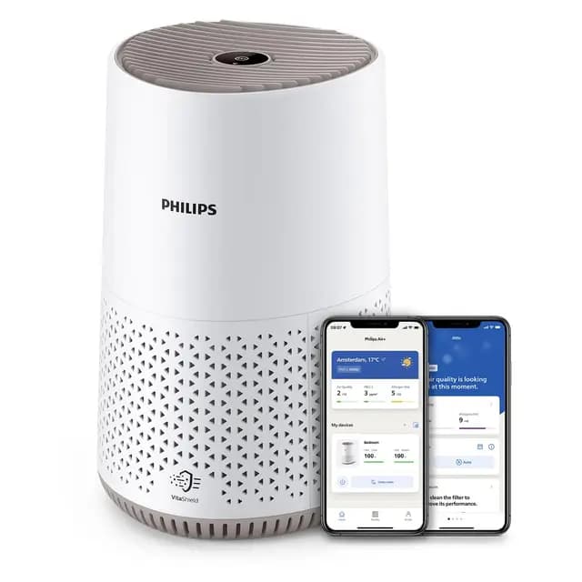 Philips Purificador de Aire Serie 600 Ultrasilencioso y de bajo consumo, para alérgicos, el filtro HEPA elimina el 99,97% de los contaminantes, cubre hasta 44m2, controlado por app, blanco (AC0650/10) – Imagen 1