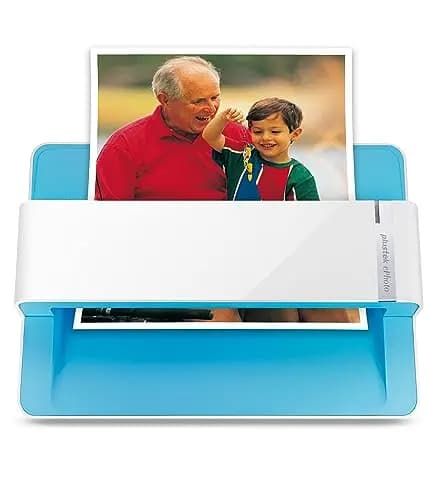 Escáner de Fotos Plustek - ePhoto Z300, galardonado con el Premio Alemán de Diseño 2018, escanea Fotos 4x6 en 2s, alineación automática y Corte con Sensor CCD Admite Mac y PC.