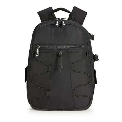 Amazon Basics Mochila para Cámara de Gran Capacidad con Acolchado Interno para DSLR y Accesorios, Impermeable y Resistente a los Golpes, 30 x 15 x 37 cm, Negro, Sólido