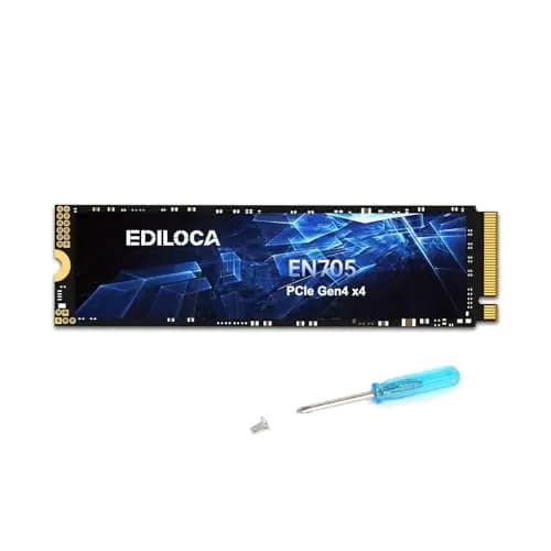 Ediloca EN705 de 2TB PCIe Gen4 SSD, NVMe M.2 2280, 3D NAND TLC, hasta 4800MB/s, Disco de Estado Sólido Interno, Caché SLC Dinámica, Compatible con PS5, Portátiles y Computadoras de Escritorio