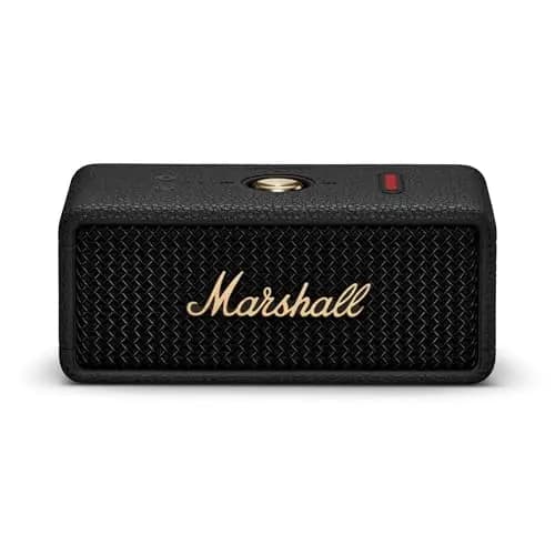 Marshall Emberton III Altavoces Bluetooth portátiles, inalámbricos, Emparejables, IP67 Resistentes al Polvo y al Agua, más de 32 Horas de Tiempo de reproducción - Negro y latón
