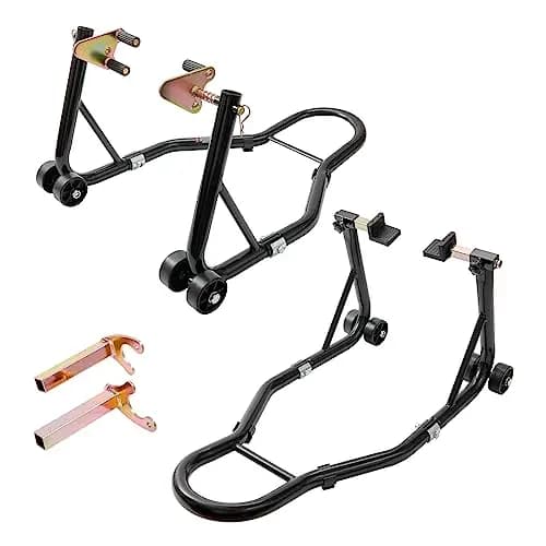 VEVOR Soporte de Moto para Carga de Rueda Trasera 0,39T Soporte de Taller con Brazo Ajustable Soporte de Rueda de Acero Elevador de Moto Compatible con Diámetro de Rueda 350mm Reparación Mantenimiento