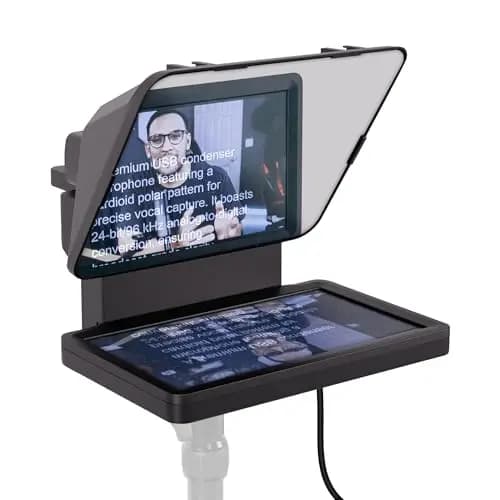 Elgato Prompter – Teleprompter con Pantalla incorporada, Youtube, Twitch, Zoom, Teams y más, Compatible con DSLR,Webcam,Smartphone, Segundo Monitor, Funciona con Mac,PC & Stream Deck