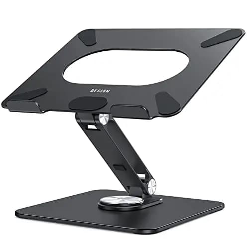BESIGN LSX7 Soporte Portátiles con Base Giratoria de 360 Grados, Soporte Ergonómico para Portátiles, Soporte para Elevador de Ordenadores Compatible con Portátiles de Entre 10-14"
