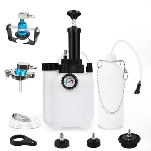 Purgador de Frenos Dispositivo de Cambio de líquido de Frenos 3L Juego de purgador de Frenos de Coche con Recipiente de aspiración de 1 litro 4 adaptadores y Adaptador Universal de purgador de Frenos