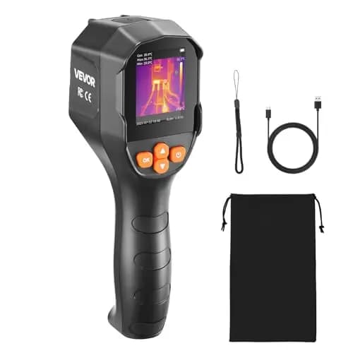 VEVOR Cámara Térmica de Mano Resolución TISR de 240x180, Cámara Termográfica Resolución IR de 96x96, Frecuencia de Actualización de 25 Hz, Rango de Temperatura de -20°C a 550°C, 4 Modos de Imagen