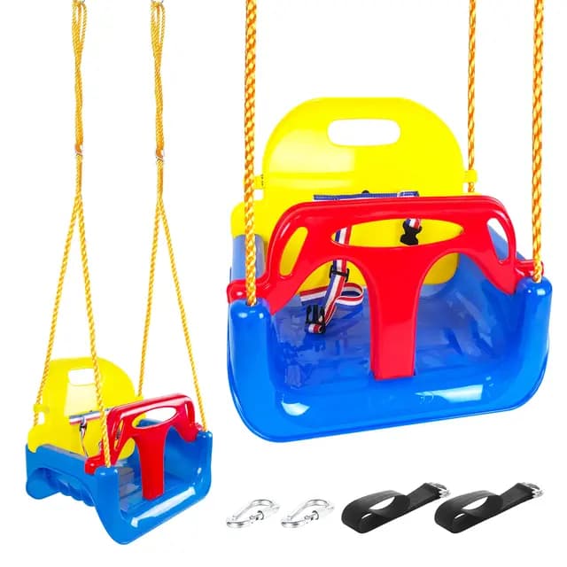 KINSPORY Columpio 3 en 1 para niños, columpio para niños, columpio para jardín, hogar, parque infantil, interior y exterior (azul profundo)