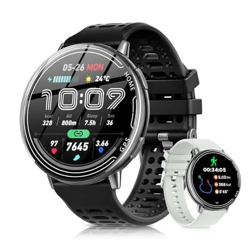 Reloj Inteligente Hombres con GPS, Reloj Smartwatch 1.39" Pantalla Táctil, Llamadas Bluetooth, 100+ Modos Deportivos, Brújula, Medición Presión Arterial, Reloj Digital iOS/Android