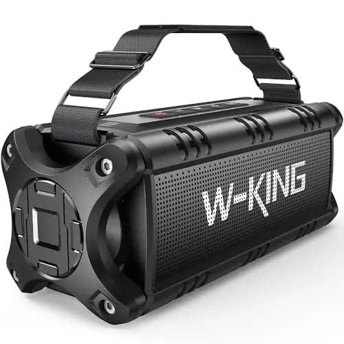 W-KING 90W MAX 50W RMS Altavoz Bluetooth Potente, Portátil Exterior Impermeable Speaker Bluetooth, Bajo Profundo, IPX6 Waterproof, 40h de Reproducción, AUX, Banco de energía, EQ, NFC, Tarjeta TF