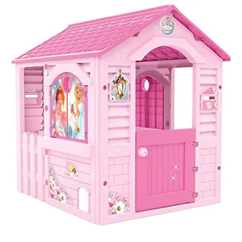 Chicos - Casita Infantil Exterior Pink Princess | Casa Infantil Apta para Interior y Exterior | Incluye Adhesivos para decorarla, Fabricada en plástico Resistente y Duradero | Rosa (89613)