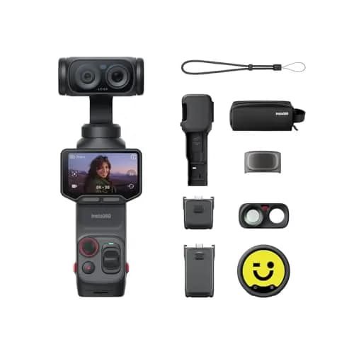 Insta360 Luna Ultra Paquete de Creador- Cámara Vlog 8K con Lentes Duales Leica, Zoom 12x, Sensor 1", Pantalla Táctil Extraíble 2", Triple Chip IA, Cámara Gimbal de Bolsillo para Fotografía Vlog