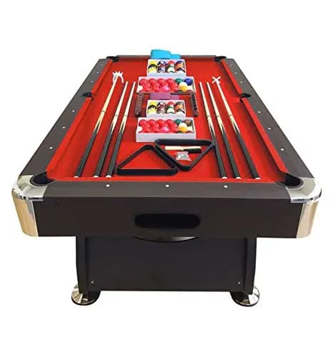 Mesa de Billar Juegos de Billar Pool 8 ft Modelo Vintage Rojo Carambola Medición de 220 x 110 cm Nuevo EMBALADO