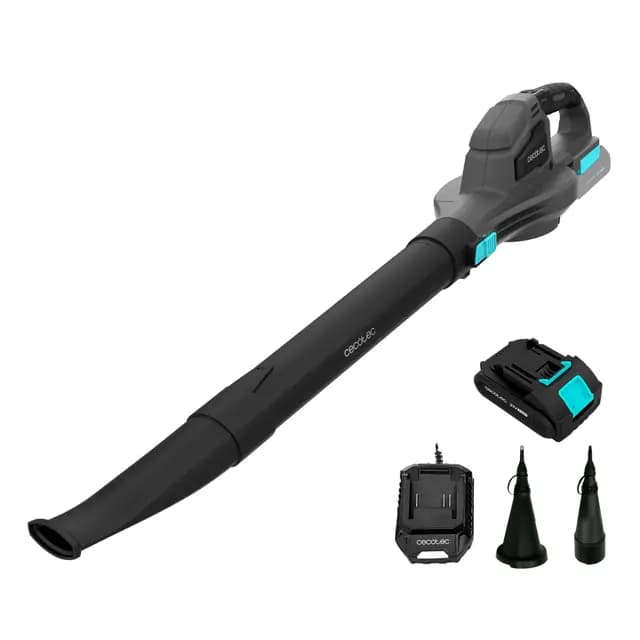 Cecotec Soplador a Batería 21V Ultraligero Airforce 2500 Agile. Velocidad hasta 241km/h, Volumen de 235m³/h, Velocidad Regulable, Accesorios para Inflado y Tubo de Largo Alcance