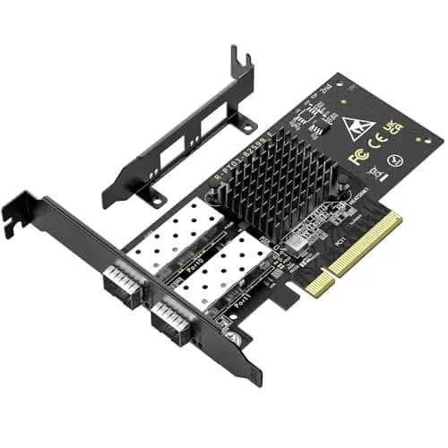 Tarjeta de Red PCIe SFP+ de 10 GB con Doble Puerto SFP+ de 10 Gbps, Chip 82599(X520-DA2), VIMIN 10G Compatible con Windows 7/8/10/11/Linux/VMware, Compatible con PCI Express X8 y X16