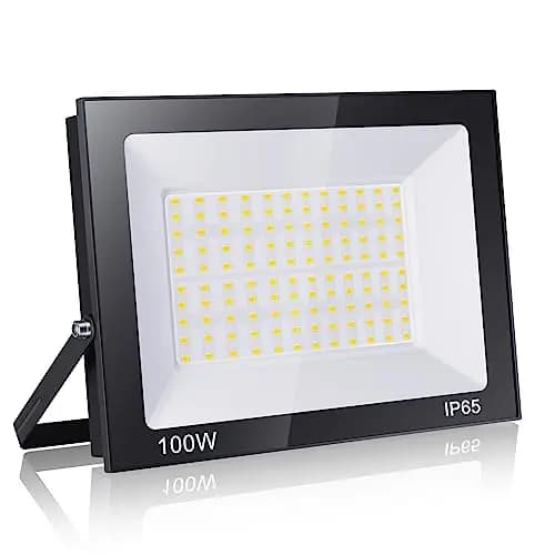 100W Focos Led Exterior 3000K Blanco Cálido Proyector LED IP65 Impermeable Luz de Seguridad para Iluminación Jardin Garaje Porche Foco Balcón Césped
