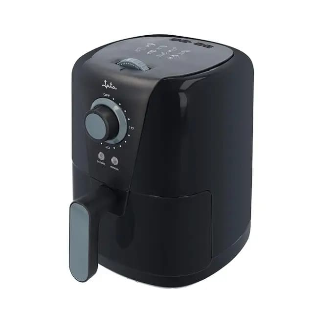 JATA JEFR1221 - Freidora sin aceite con cestillo de 1,5 l. Temperatura de 80 a 200º. Cestillo antiadherente y apto para lavavajillas. Temporizador de 30 minutos. Diseño compacto