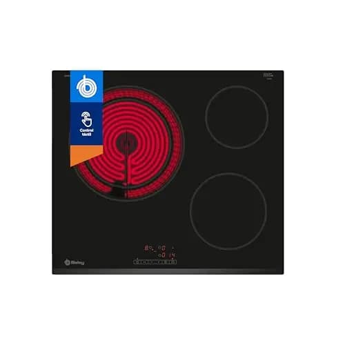 Balay - Placa vitrocerámica, 60 cm, Zona gigante doble de 21/28 cm, Negro, sin marco inoxidable, 3EB715LR