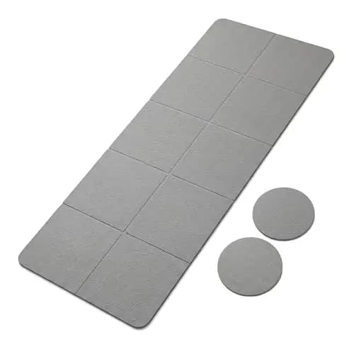 Alfombrilla de yoga multifuncional de TPE 183 x 61 cm, 5 mm + 2 rodilleras de 18 x 18 cm, antideslizante, resistente al desgaste, protección de rodillas, codos y muñecas, ideal para pilates, gimnasia