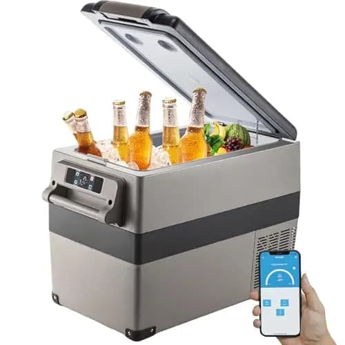 VEVOR Refrigerador para Coche 55 L Mini Caja del Congelador Caja Fresca Mini Frigorífico Coche Mini Nevera -20 a 10 Grados Centígrados para Camping Caravanas Picnics Festivales