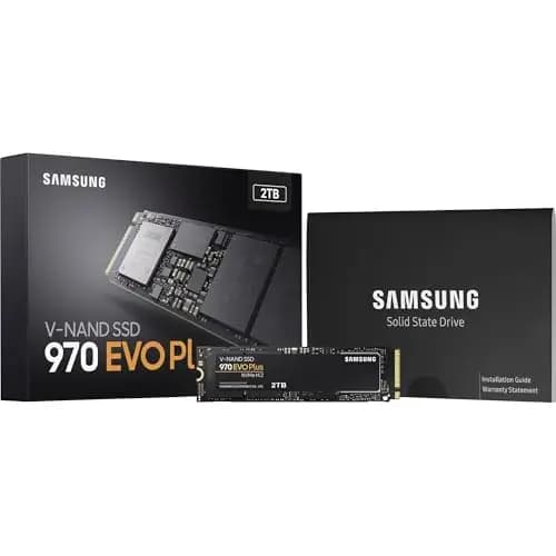 Samsung MZ-V7S2T0 970 EVO Plus Unidad de estado sólido interna (SSD) PCIe NVMe M.2 (2280) de 2 TB, Color Negro/Naranja