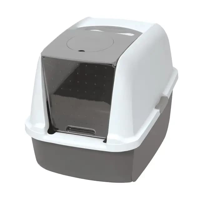 Catit Caja sanitaria 386841/92, con funda, blanca/gris, 54,5 x 41,5 x 46 cm (el producto puede variar)