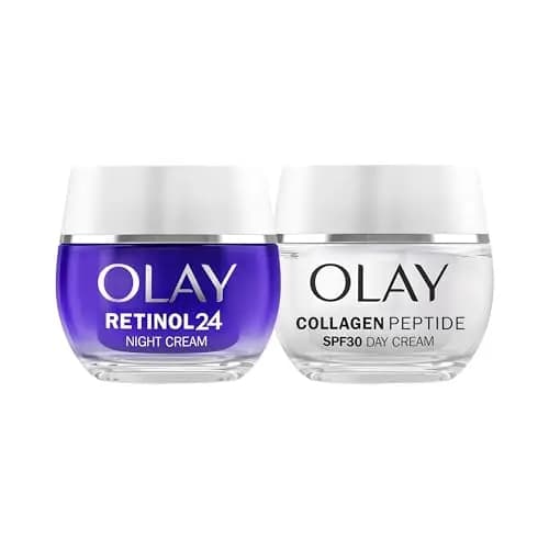 Olay Retinol24 Crema De Noche 50mL Y Olay Collagen Peptide24 Crema De Día Con SPF30 50Ml. Pack De 2 Cremas Antiarrugas. Piel Más Fuerte Y Radiante – Imagen 1