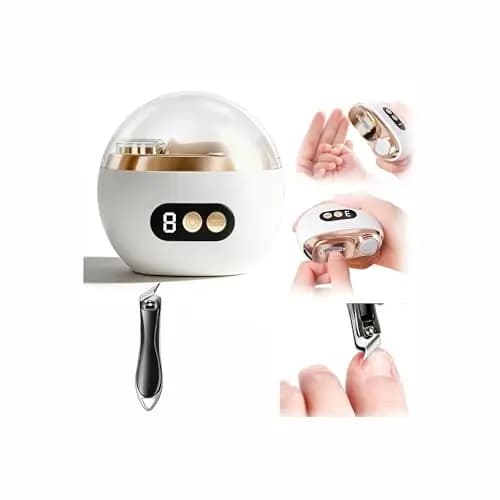 Cortaúñas Eléctrico Set de, Incluye un Cortaúñas Automático 3 en 1 + un Cortaúñas en ángulo para Bebés, Niños, Adultos y Personas Mayores，Ideal para Todas Las Necesidades de Cuidado de Las uñas，Blanco