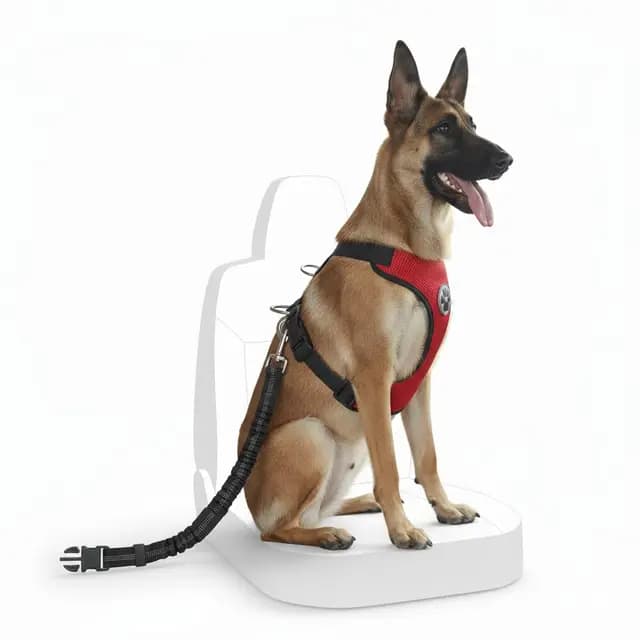 Arnes Perro Mediano, arnés Pecho antitiroes lineas Reflectantes, arnes antitirones, arnes Coche Perro homologado, Arnés Perro CINTURÓN Incluido, Chaleco Acolchado Ajustable, Chaleco para Perros – Imagen 1