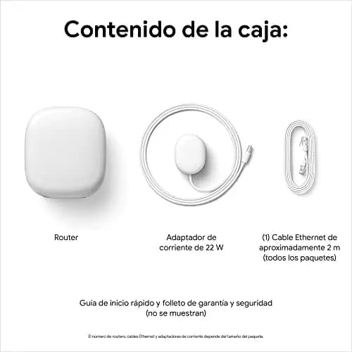 Google Nest WiFi Pro, Sistema de Wi-Fi 6E Para el Hogar Con Buena Velocidad y Cobertura, Router en Malla, Nieve, 2 Piezas
