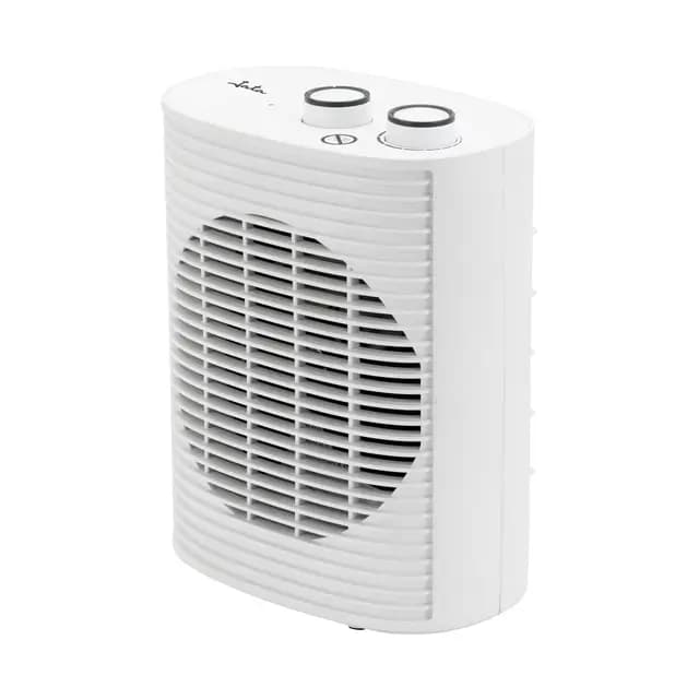 JATA JCTV1191 - Calefactor Eléctrico Bajo Consumo 2000 W. Termoventilador Baño. 2 Potencias, Termostato Regulable, Función Ventilador Frío, Protección Antivuelco y Sobrecalentamiento, Compacto con Asa