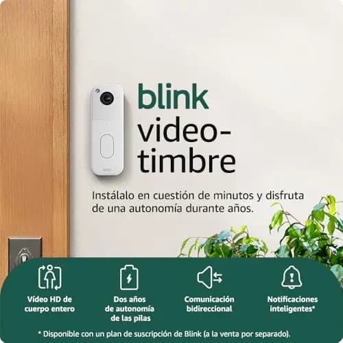 Sistema de videotimbre Blink | Vídeo HD de cuerpo entero, autonomía de dos años, configuración sencilla, IP65 | Módulo de sincronización básico incluido | Blanco
