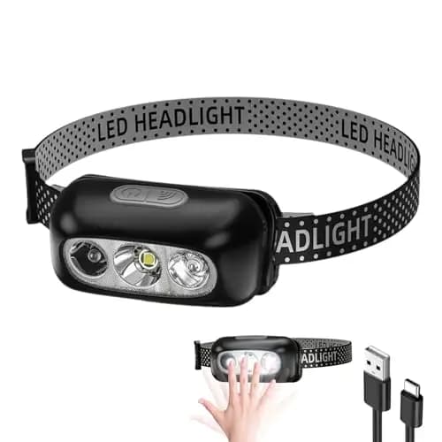 Frontal Led Recargable, Linterna Frontal Trabajo, Linterna Cabeza para Acampar, Montar en Bicicleta y Correr, Cuatro Modos de Iluminación, Adecuada para la Iluminación Nocturna en Pesca Accesorios
